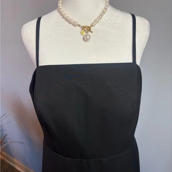 JJ’s House Black Formal Maxi Dress Size 12 NWT Adjustable Straps - Picture 7 of 16